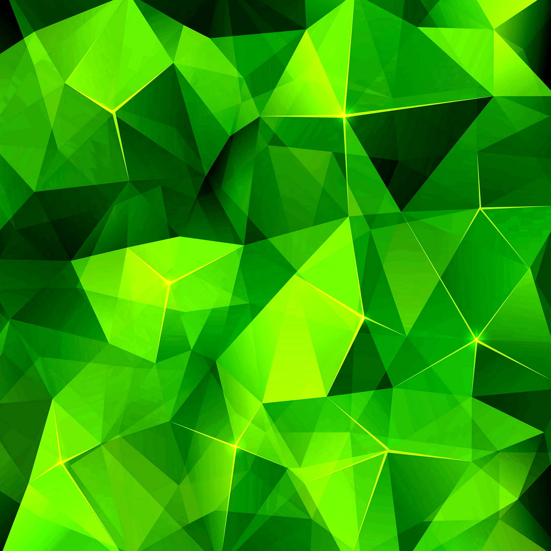 Зеленый фон абстракция треугольники
