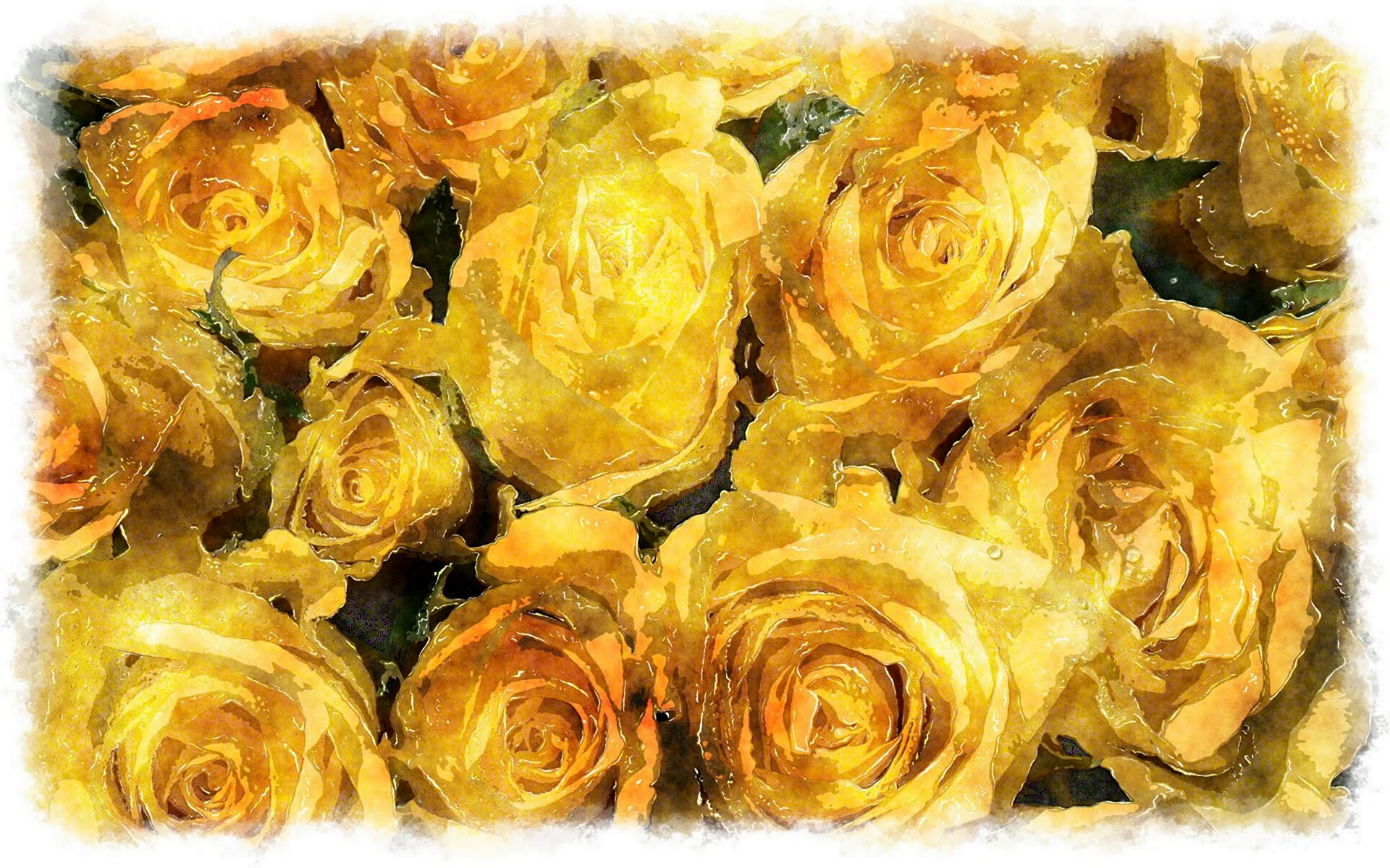 Желтые розы для декупажа