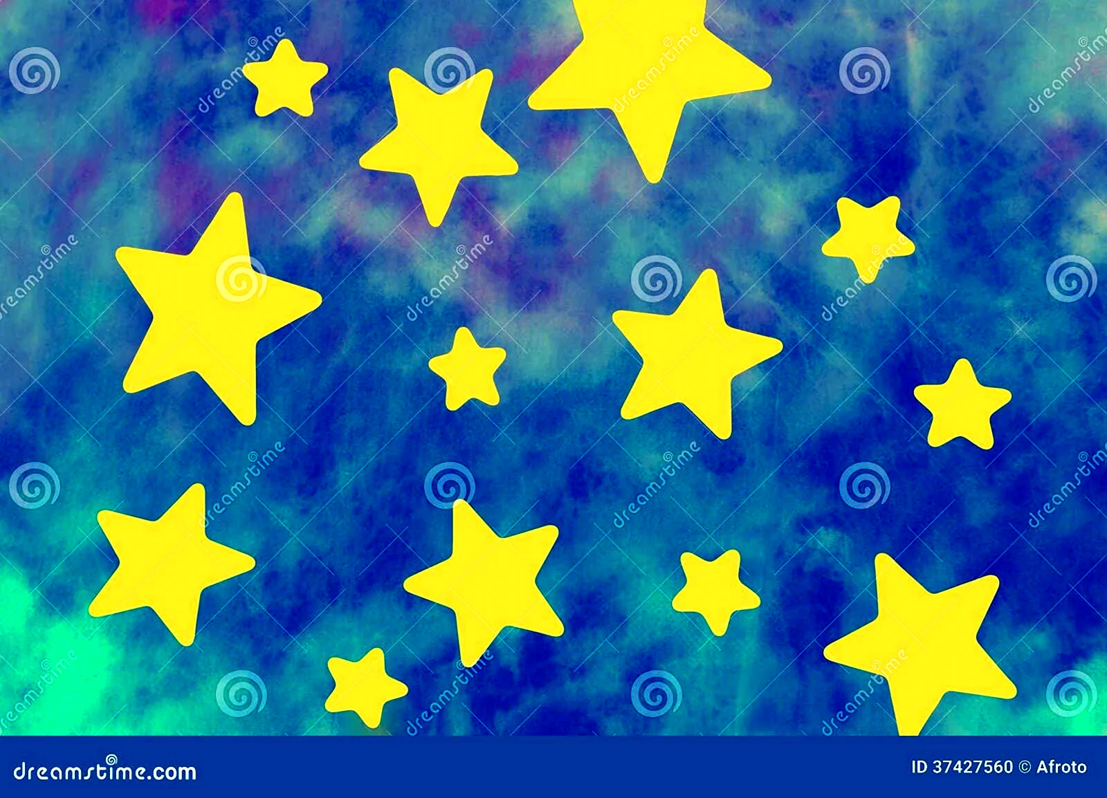 Желтые звезды на голубом фоне