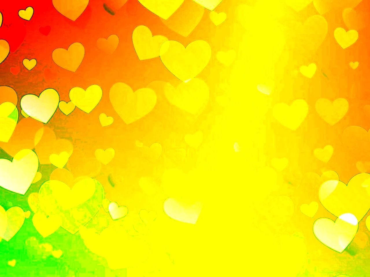 Желтый фон с сердечками