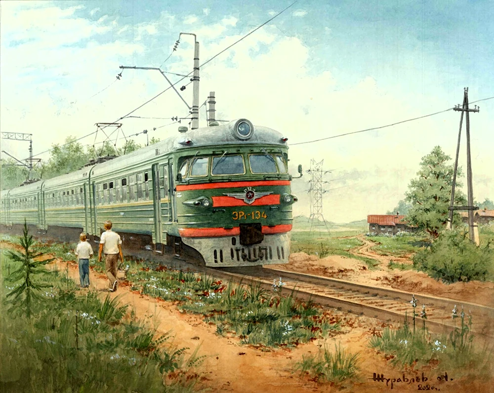 Журавлев Александр картины поезда эр2