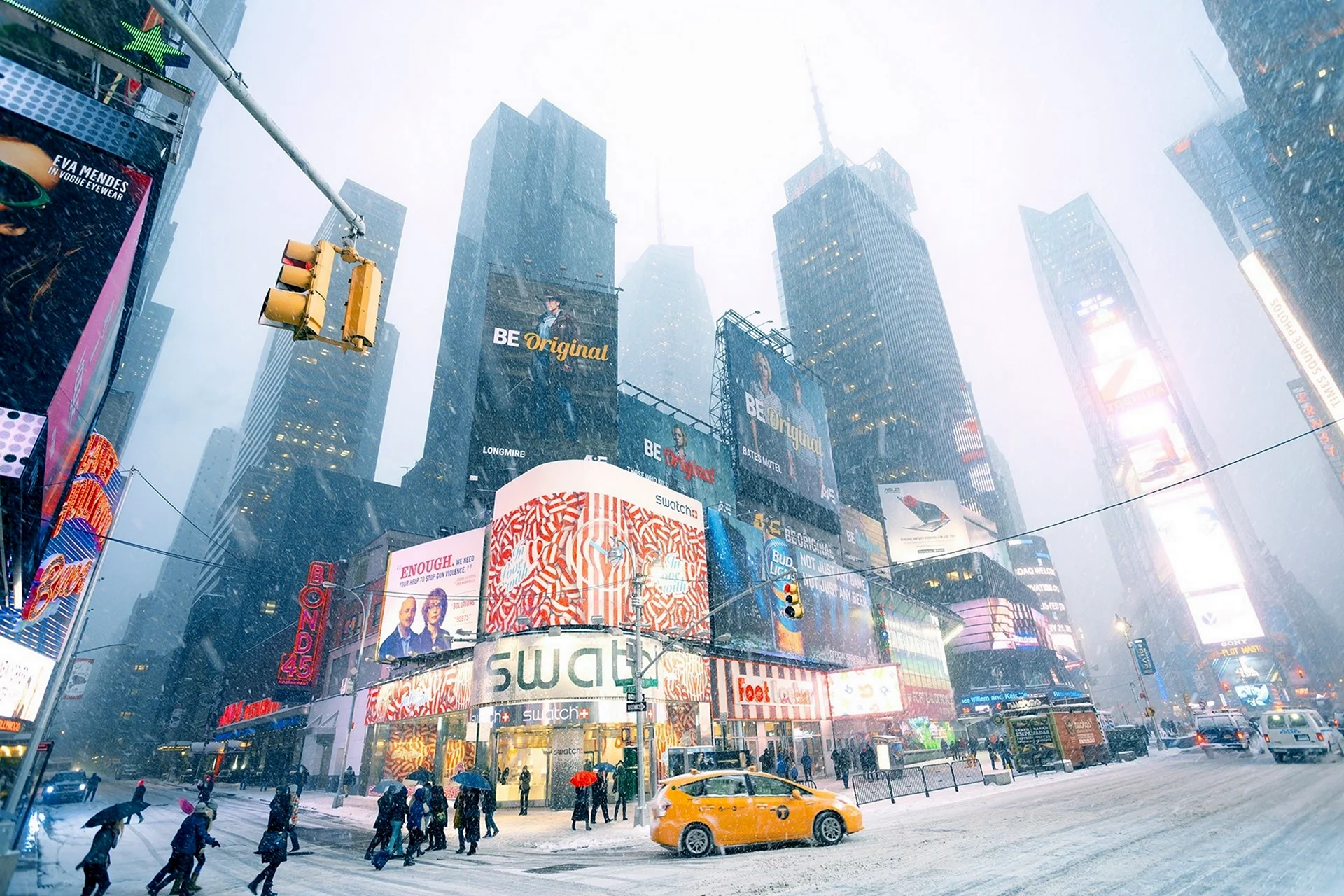 Зимний Нью-Йорк Таймс сквер
