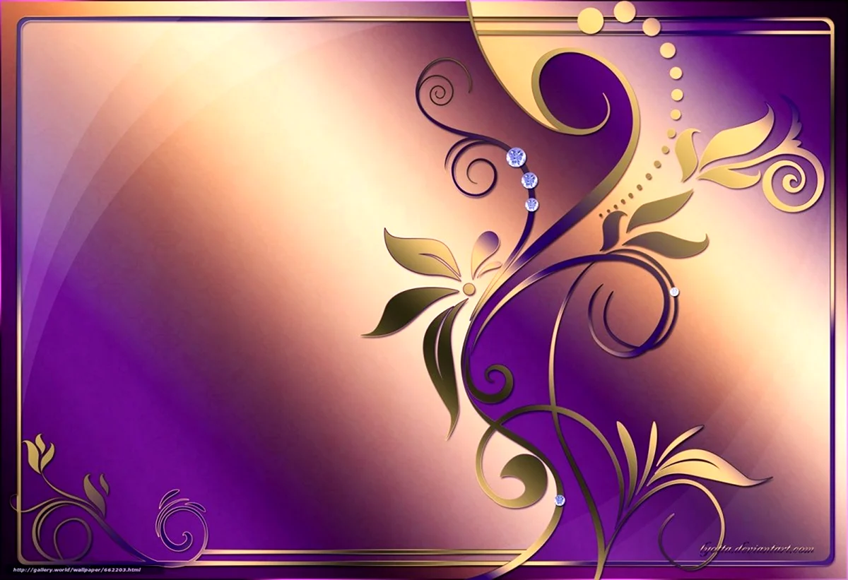 Золотой орнамент на фиолетовом фоне