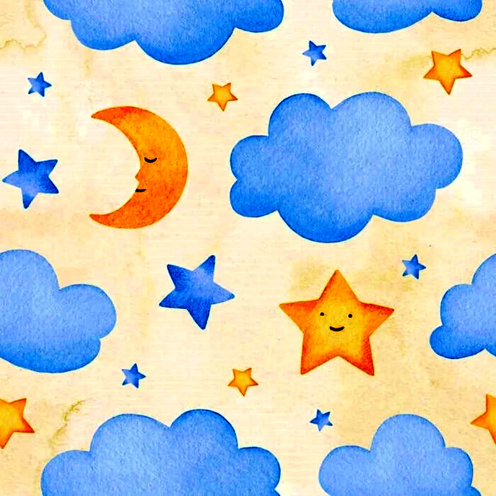 Звезды облака детские иллюстрации